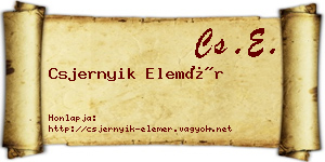 Csjernyik Elemér névjegykártya